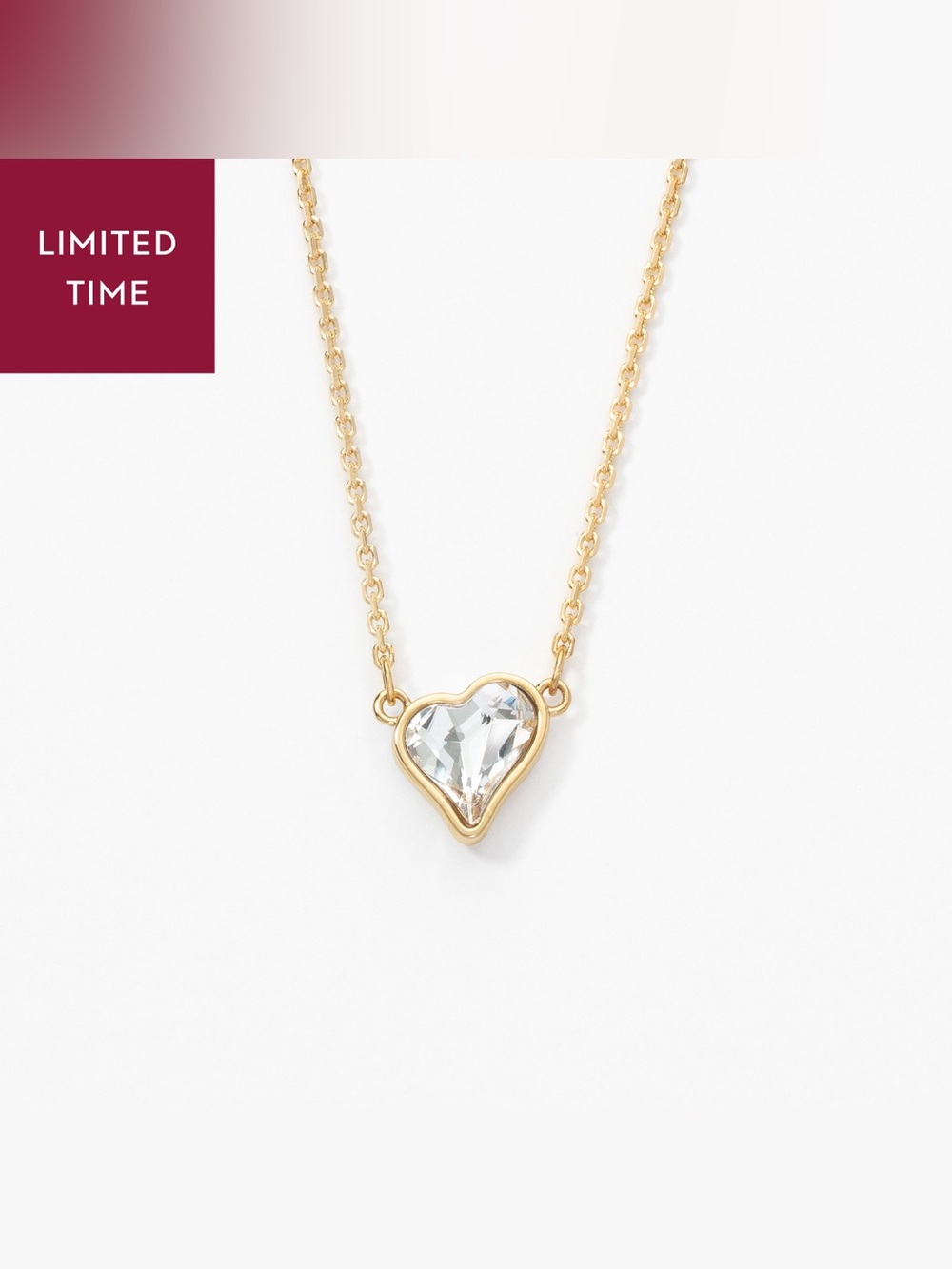 Touchstone Crystal Lil Love Necklace, Golden